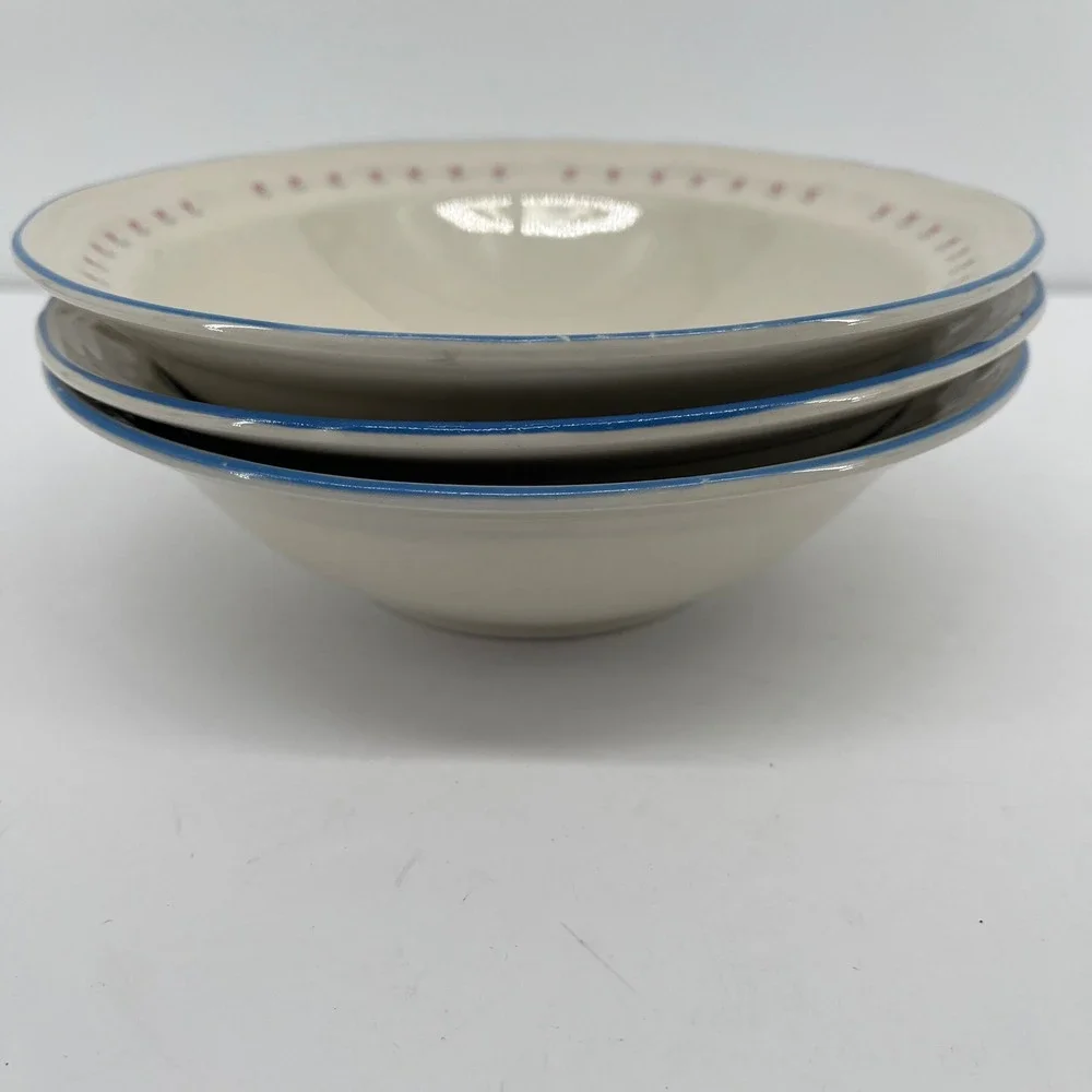 Vintage Brick Oven Stoneware Aunt Rhody Goose Cereal Bowls Set of 3 Cottagecore